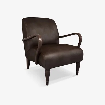 John Lewis John Lewis & Partners Lounge Leather Armchair, Dark Leg