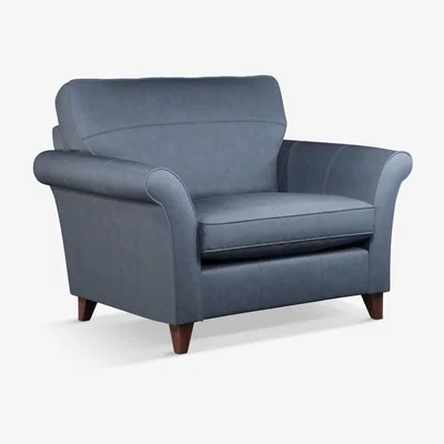 John Lewis John Lewis & Partners Charlotte High Back Leather Snuggler, Dark Leg