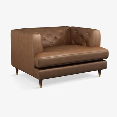 John Lewis John Lewis & Partners Chester Leather Snuggler, Dark Leg