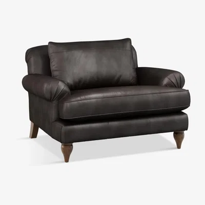 John Lewis Croft Collection Findon Leather Snuggler, Dark Leg