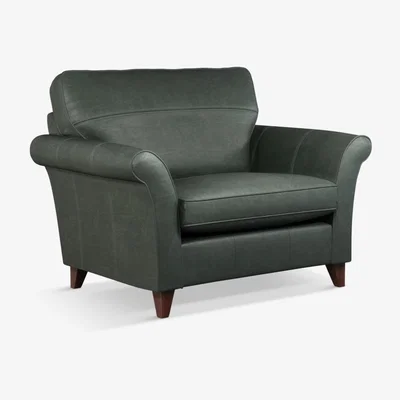 John Lewis John Lewis & Partners Charlotte High Back Leather Snuggler, Dark Leg