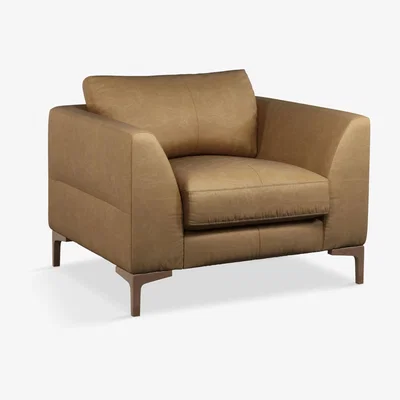 John Lewis John Lewis & Partners Belgrave Leather Armchair, Dark Leg