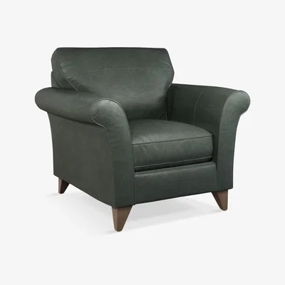 John Lewis John Lewis & Partners Charlotte Leather Armchair, Dark Leg