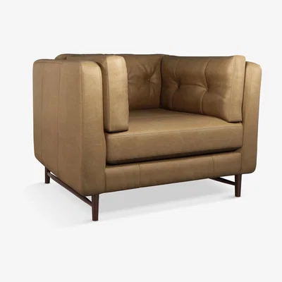 John Lewis John Lewis & Partners Booth Leather Snuggler, Dark Leg