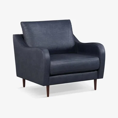 John Lewis John Lewis & Partners Harp High Back Leather Snuggler, Dark Leg