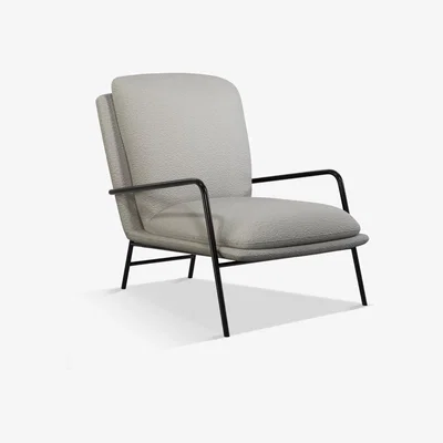 John Lewis John Lewis & Partners Slouch Accent Chair, Black Metal Frame