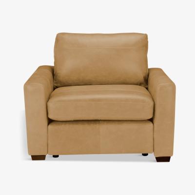 John Lewis John Lewis & Partners Oliver Leather Armchair, Dark Leg