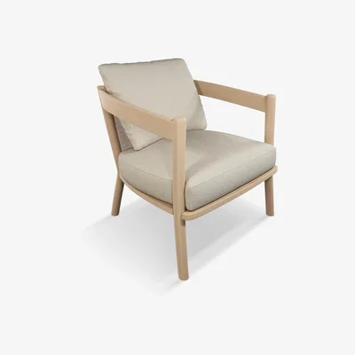 John Lewis John Lewis & Partners Pillar Armchair, Light Wood Frame, Aim Natural