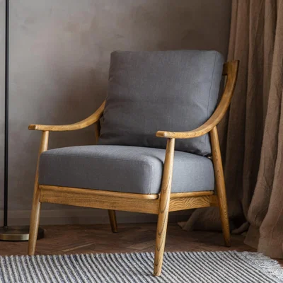 Knees Ashley Linen Armchair - Dark Grey