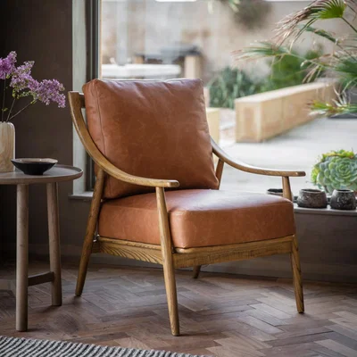 Knees Ashley Linen Armchair - Natural