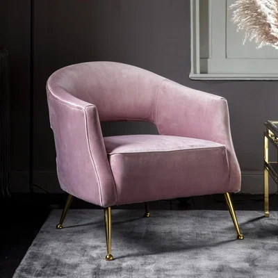 Knees Barkley Velvet Armchair - Dusky Pink