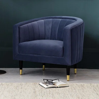 Knees Chloe Velvet Armchair - Twilight Blue