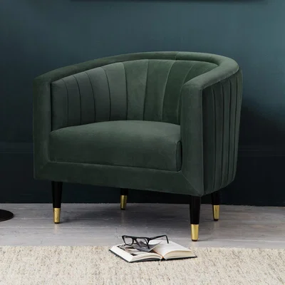 Knees Chloe Velvet Armchair - Mallard Green