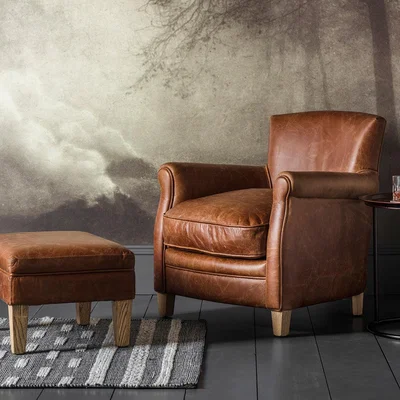Knees Mr Paddington Leather Chair - Vintage Brown