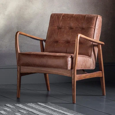 Knees Humber Leather Armchair - Vintage Brown