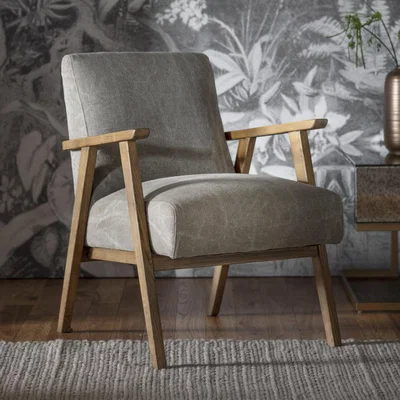 Knees Newland Linen Armchair - Pebble Grey