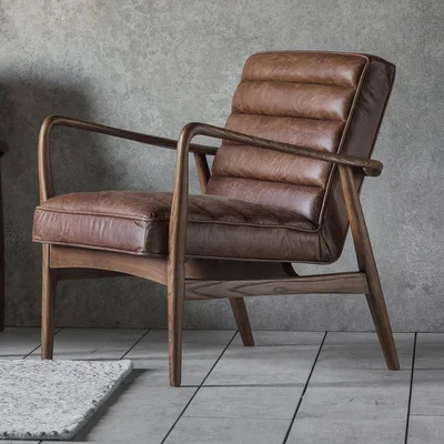 Knees Dachia Leather Armchair - Vintage Brown