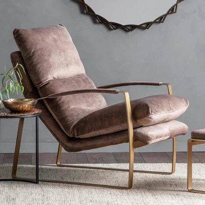 Knees Fabien Fabric Lounger Chair - Brown