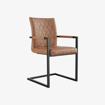 Knees Cara Diamond Stitch Carver Chairs  - Tan (2 Pack)