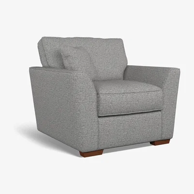 La Redoute Florence Woven Armchair with Dark Brown Wood Legs