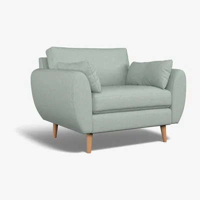 La Redoute Ada Soft Brushed Snuggle Chair with Light Wood Legs