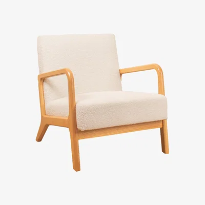 La Redoute Mid Century Curved Bouclé Armchair
