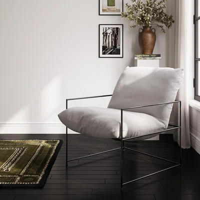 La Redoute Eli Minimalist Velvet Accent Armchair