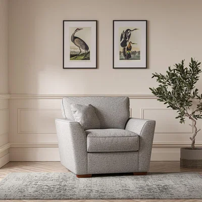 La Redoute Florence Woven Armchair with Dark Brown Wood Legs