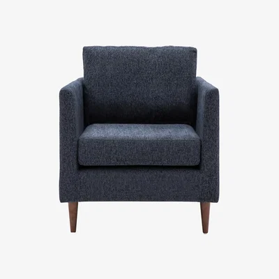 La Redoute Durants Soft Brushed Nordic Armchair with Dark Wood Legs