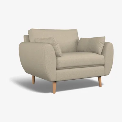 La Redoute Ada Soft Woven Snuggle Chair with Light Wood Legs