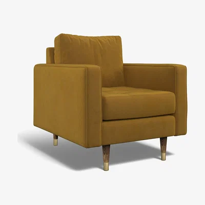 La Redoute Coco Velvet Armchair with Walnut Legs