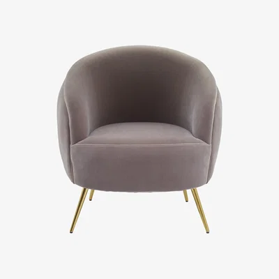 La Redoute Mink Velvet Manhattan Armchair with Stainless Steel Legs