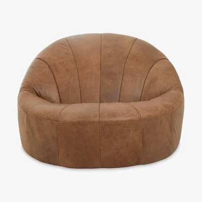 La Redoute Midcentury Vintage Leather Lounge Chair