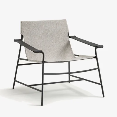 La Redoute Alonzo Dual Fabric and Steel Metal Armchair