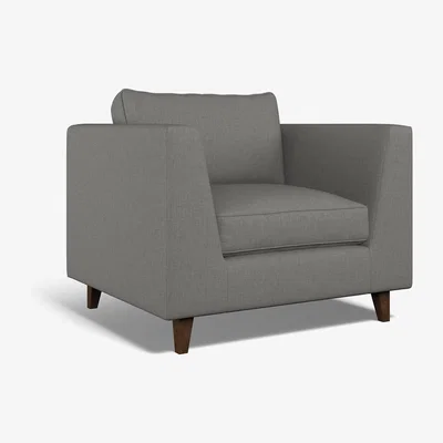 La Redoute Claudia Soft Brushed Armchair with Dark Wood Legs