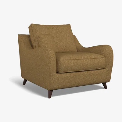 La Redoute Amelia Woven Armchair with Dark Antique Wood Legs