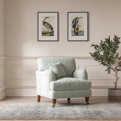 La Redoute Emeline Soft Brushed Armchair with Antique Castor Legs
