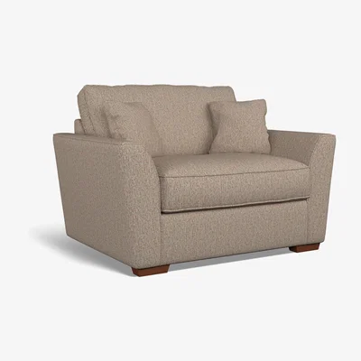 La Redoute Florence Woven Snuggle Chair with Dark Brown Wood Legs