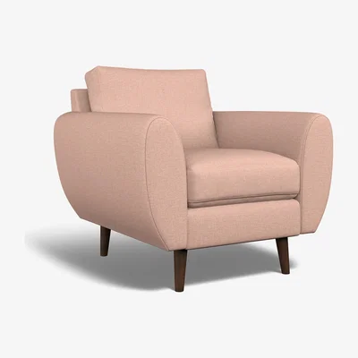 La Redoute Ada Soft Brushed Armchair with Dark Wood Legs
