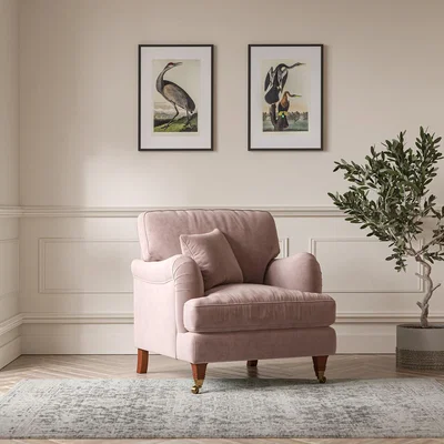 La Redoute Emeline Velvet Armchair with Antique Castor Legs