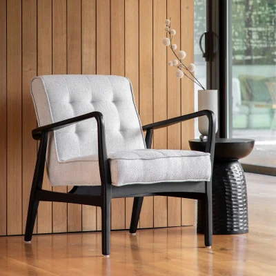La Redoute Bloomfield Linen Armchair with Solid Oak Frame