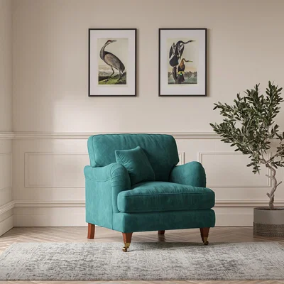 La Redoute Emeline Soft Brushed Armchair with Antique Castor Legs