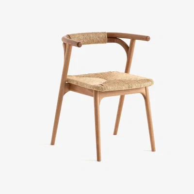 La Redoute Fermyo Oak / Straw Table Armchair
