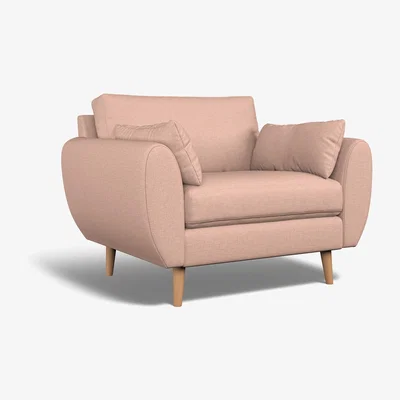 La Redoute Ada Soft Brushed Snuggle Chair with Light Wood Legs