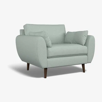 La Redoute Ada Soft Brushed Snuggle Chair with Dark Wood Legs