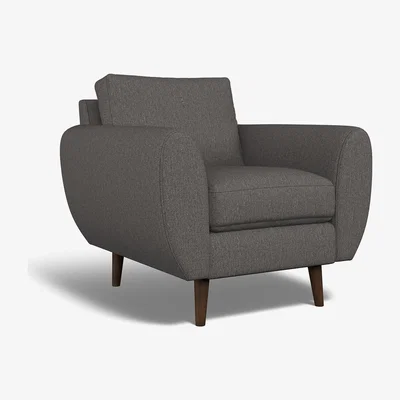 La Redoute Ada Soft Woven Armchair with Dark Wood Legs