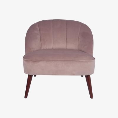 La Redoute Blush Pink Velvet Chair with Walnut Effect Legs