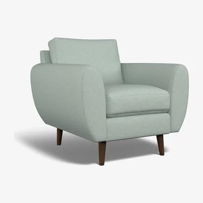 La Redoute Ada Soft Brushed Armchair with Dark Wood Legs