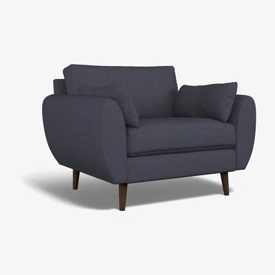 La Redoute Ada Soft Brushed Snuggle Chair with Dark Wood Legs