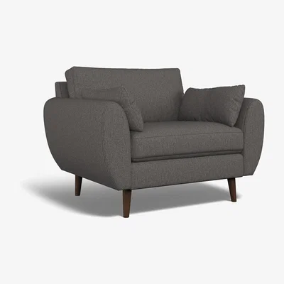 La Redoute Ada Soft Woven Snuggle Chair with Dark Wood Legs